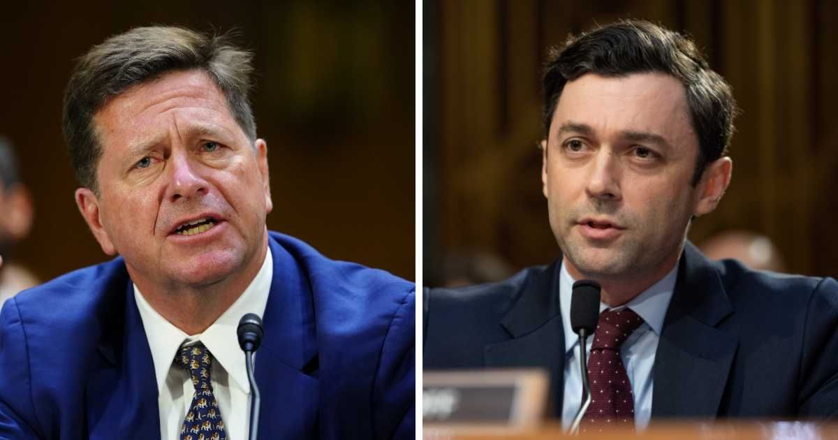Jay Clayton (L) sparred with Sen. Jon Ossoff (R) during his confirmation hearing to be the next Director of National Intelligence before the Senate Intelligence Committee on Capitol Hill (Cover Image Source: Getty Images | Photos by Aaron Schwartz)