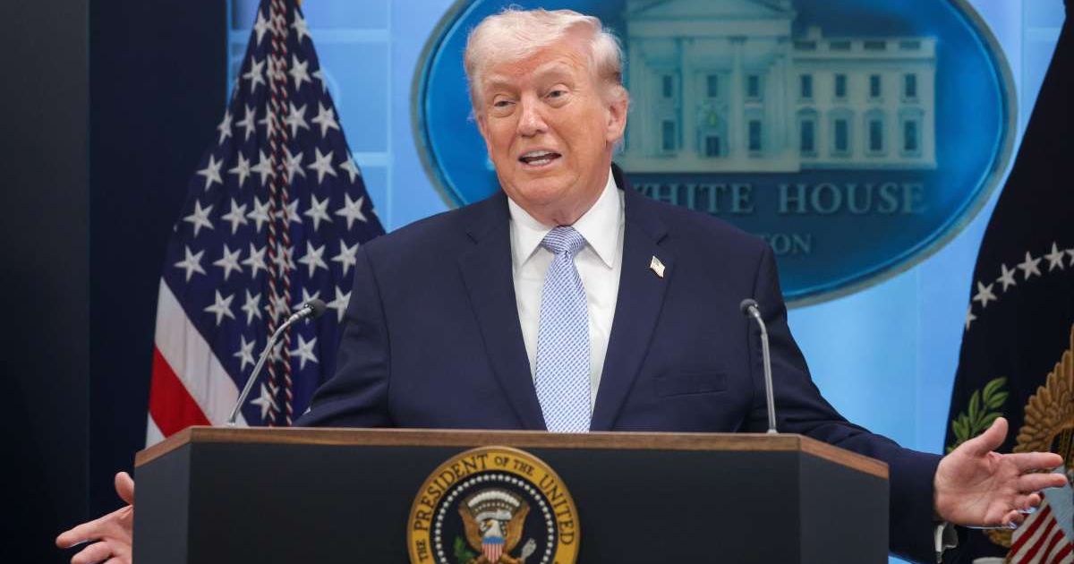 President Donald Trump speaks during a news conference in the James S. Brady Press Briefing Room of the White House on April 06, 2026, in Washington, DC (Cover Image Source: Getty Images | Photo by Alex Wong)