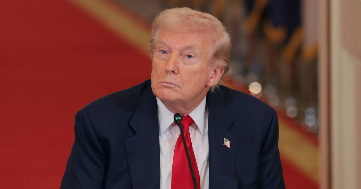 President Donald Trump looks on during a roundtable discussion on college sports in the East Room of the White House on March 06 (Cover Image Source: Getty Images | Photo by Anna Moneymaker)