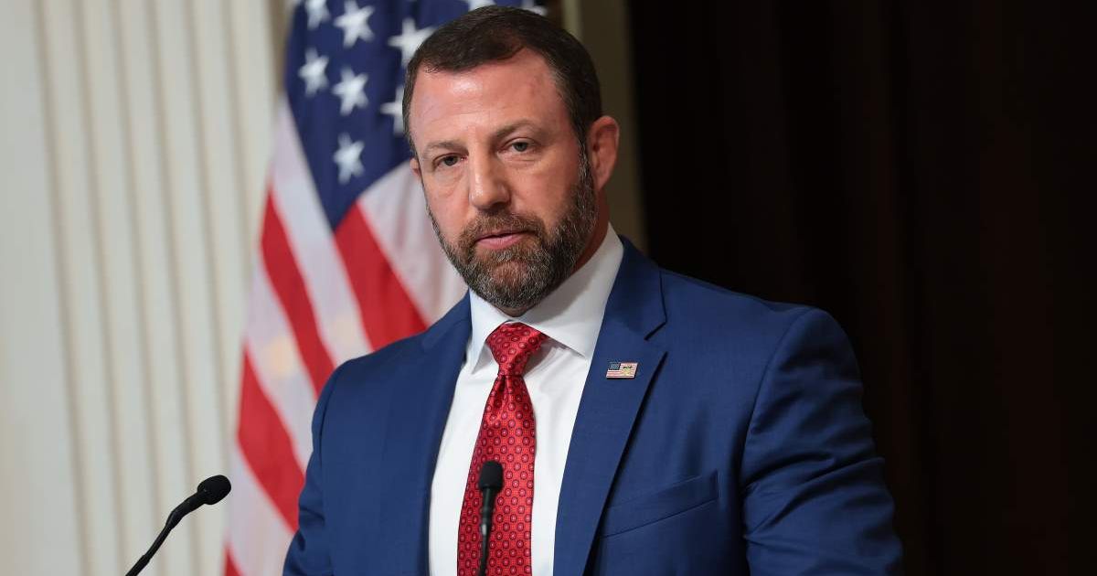 Secretary of Homeland Security Markwayne Mullin speaks during a news conference on July 17, 2026, in Washington, DC. (Cover Image Source: Getty Images | Photo by Anna Moneymaker)