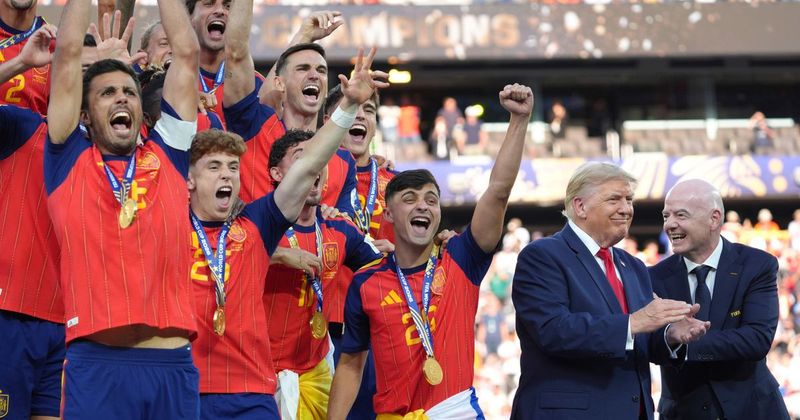 Spanish player appears to mock Trump with his signature dance at World Cup trophy handover