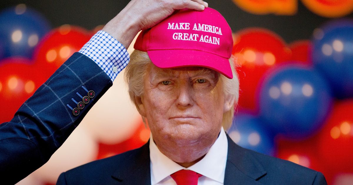  A worker places a cap reading 'Make America great again' on the head of US President-elect Donald Trump wax figure during its presentation outside Madrid Wax Museum (Cover image source: Getty Images/Photo by Pablo Blazquez Dominguez)