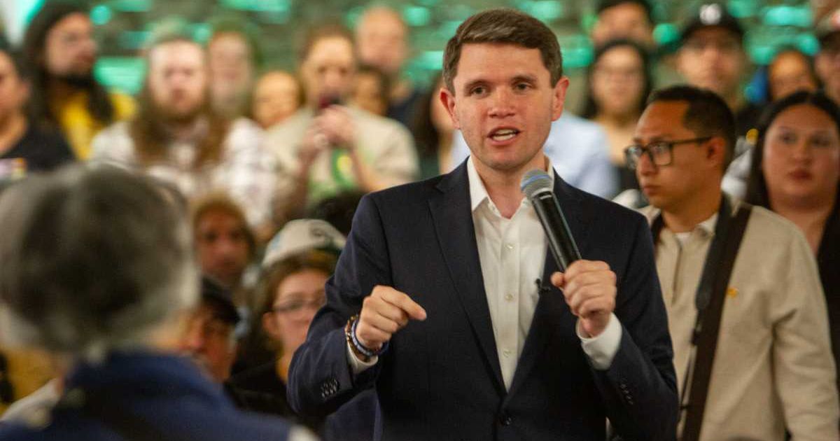 Democratic Texas State Rep. James Talarico speaks to supporters at the Fire Fighters Hall on February 21, 2026, in El Paso, Texas (Cover Image Source: Getty Images | Photo by Alberto Silva Fernandez)