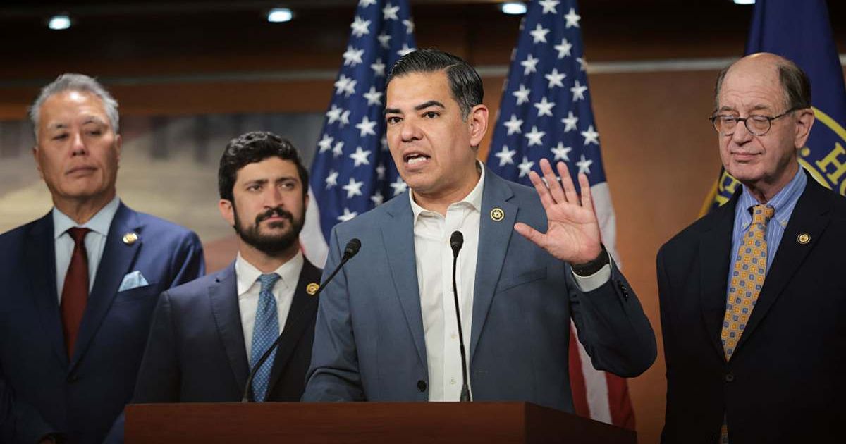 U.S. Rep. Robert Garcia (D-CA) speaks at a press conference at the U.S. Capitol (Image Source: Getty Images | Photo by Kayla Bartkowski)