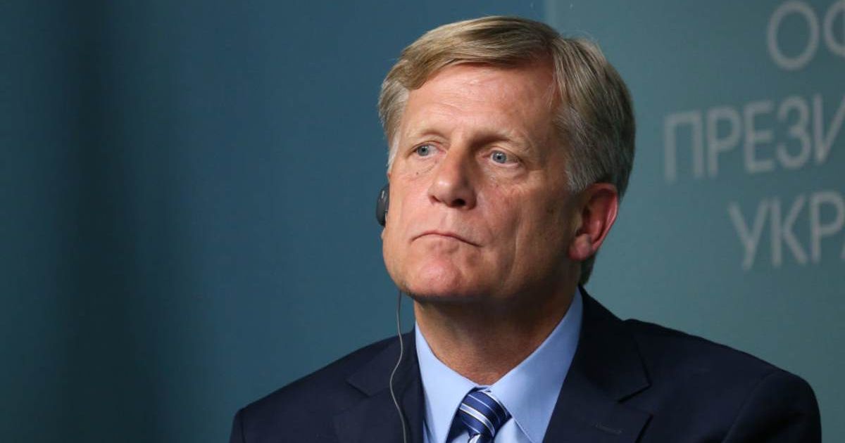 Ambassador Michael McFaul at a briefing in the Office of the President on September 8, 2023, in Kyiv, Ukraine. (Cover Image Source: Getty Images | Photo by Viktor Kovalchuk)