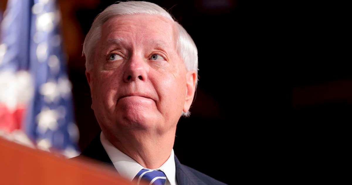 Senator Lindsey Graham (R-SC) looks on during a press conference at the U.S. Capitol on April 27, 2026, in Washington, DC (Cover Image Source: Getty Images | Photo by Heather Diehl)