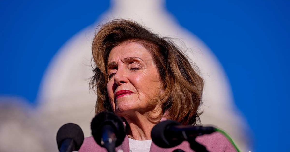 Nancy Pelosi speaks outside the U.S. Capitol building. (Cover Image Source: Getty Images | Photo by Andrew Harnik)
